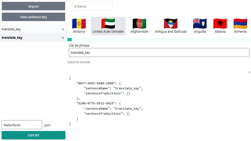 A a web interface created for make the creation of locales.json more easier built with modern frontend techniques for responsive and reusable UI.
