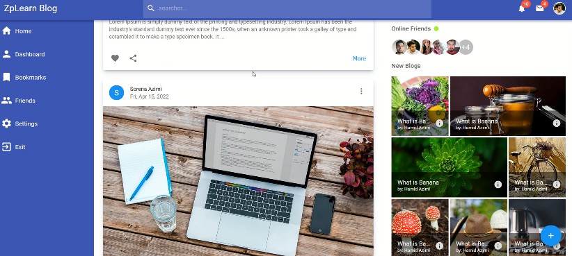 A a weblog app with react and django built with modern frontend techniques for responsive and reusable UI.