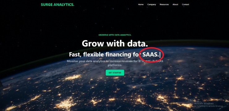 A a webpage for a mock data firm displaying their offers and products built with modern frontend techniques for responsive and reusable UI.