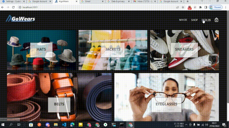 A algowears: ecommerce payment with crypto an ecommerce web app built with using react & firebase built with modern frontend techniques for responsive and reusable UI.