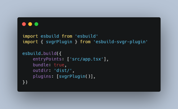 A an esbuild plugin that transforms svgs into react components using svgr built with modern frontend techniques for responsive and reusable UI.