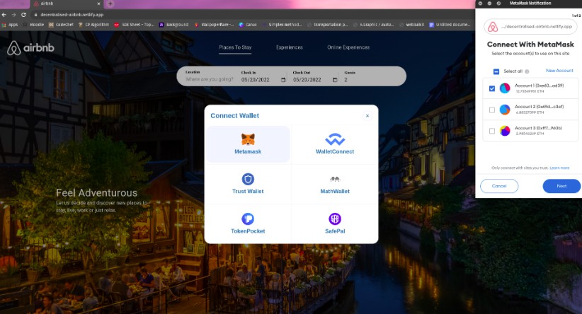 A a completely responsive decentralised react airbnb clone using react built with modern frontend techniques for responsive and reusable UI.