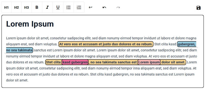 A an extension for the tiptap editor, enabling the annotation of text built with modern frontend techniques for responsive and reusable UI.