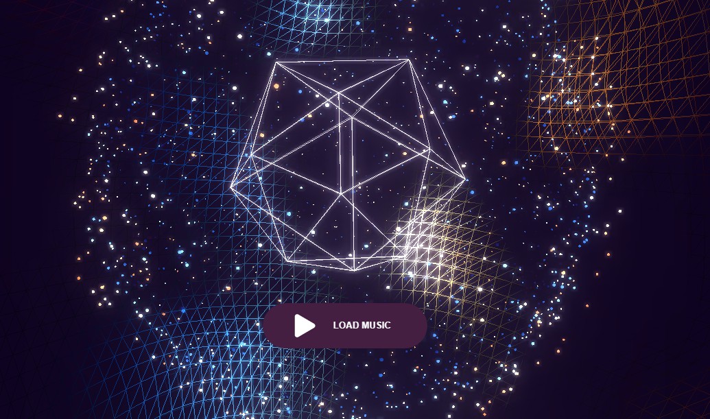 A audio-reactive visual created with threejs built with modern frontend techniques for responsive and reusable UI.