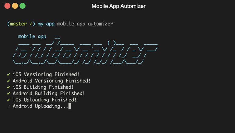 A automize ios and android app's build, upload and versioning processes via mobile app automizer cli tool built with modern frontend techniques for responsive and reusable UI.
