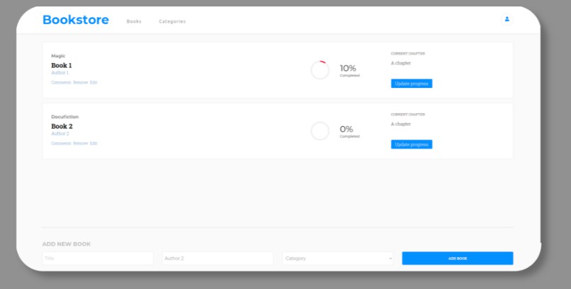 A a bookstore application built with react, javascript, and sass built with modern frontend techniques for responsive and reusable UI.