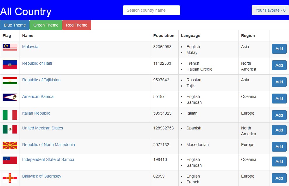 A a country search app built with react built with modern frontend techniques for responsive and reusable UI.