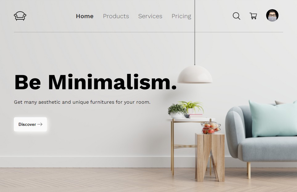 A clean and minimalistic one page template built with react.js built with modern frontend techniques for responsive and reusable UI.