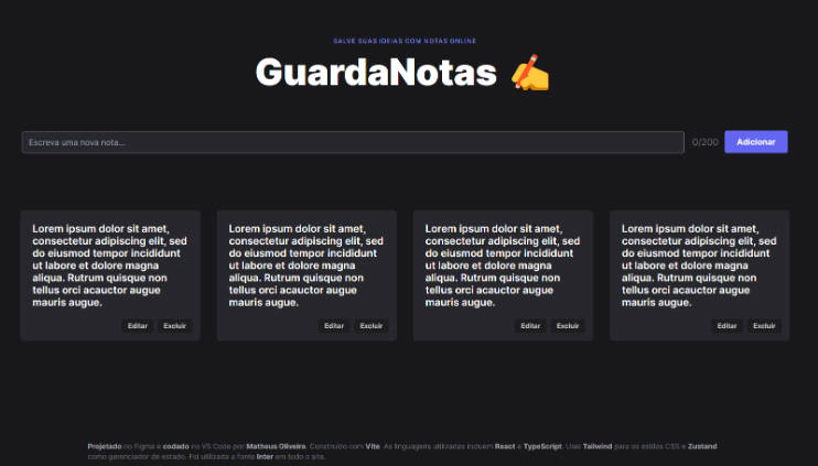 A a crud application that serves to store small reminders or ideas built with modern frontend techniques for responsive and reusable UI.