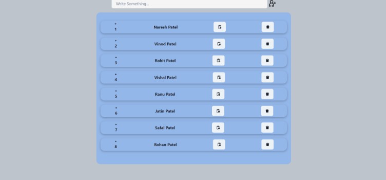 A a crud todo application with great ui built with modern frontend techniques for responsive and reusable UI.