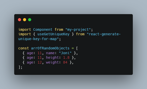 A create unique keys for map elements that don't have unique property built with modern frontend techniques for responsive and reusable UI.