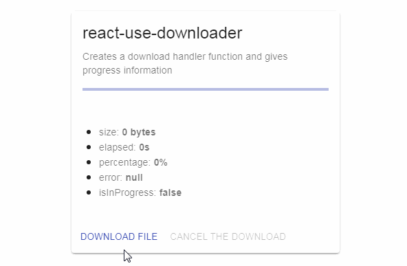 A creates a download handler function and gives progress information with react built with modern frontend techniques for responsive and reusable UI.