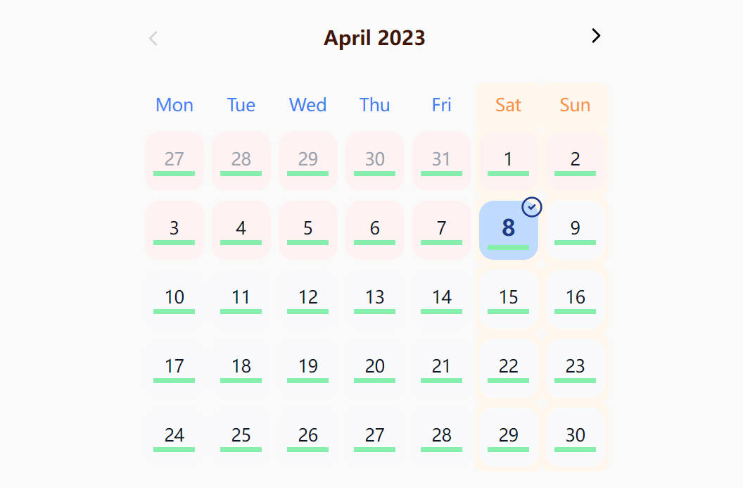 A custom reservation time picker with react built with modern frontend techniques for responsive and reusable UI.