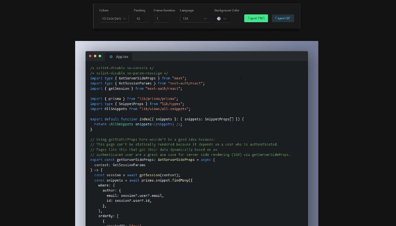 A darwin: create beautiful images and gifs of your source code built with modern frontend techniques for responsive and reusable UI.