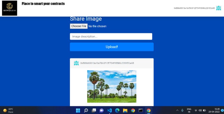 A decentralized social media web app using ethereum blockchain built with modern frontend techniques for responsive and reusable UI.