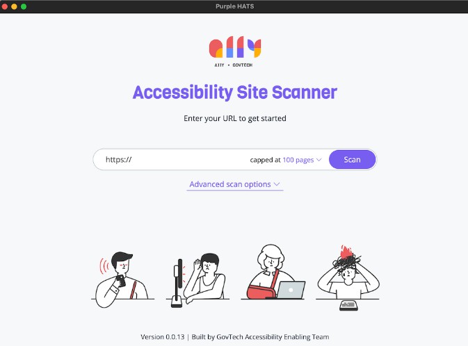 A a customisable, automated web accessibility testing tool with react built with modern frontend techniques for responsive and reusable UI.