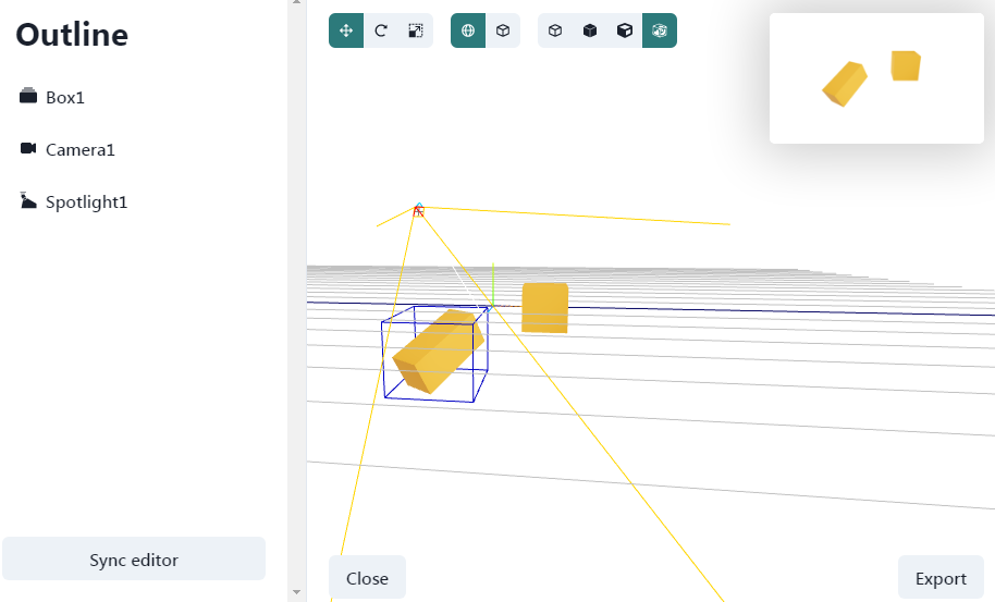 A edit your react-three-fiber scene with a visual editor built with modern frontend techniques for responsive and reusable UI.