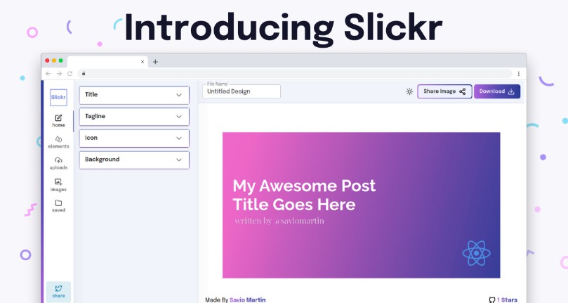 A enjoy creating cover image for your hashnode blog like never before, get started in seconds built with modern frontend techniques for responsive and reusable UI.