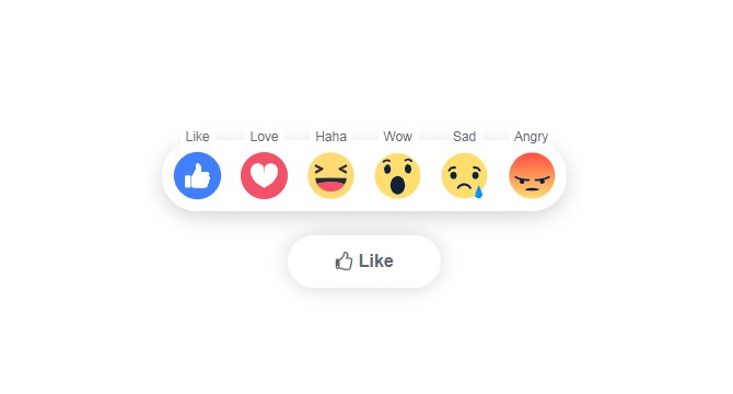 A facebook reaction animation made with react js and framermotion built with modern frontend techniques for responsive and reusable UI.