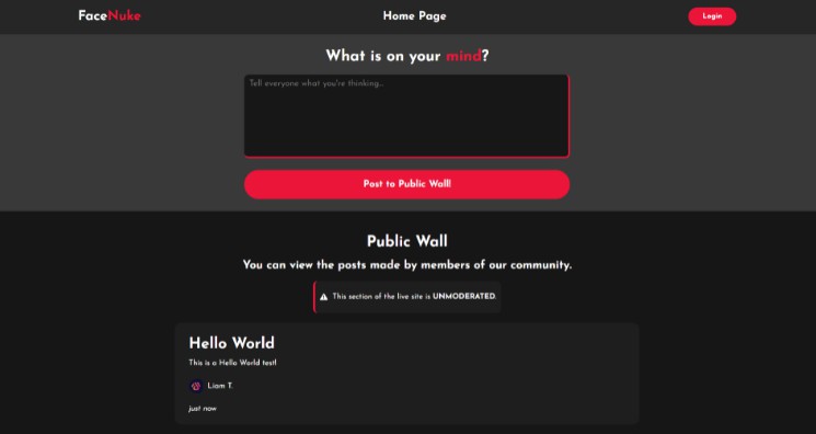 A fakenuke - a simple proof-of-concept social network using react and firestore built with modern frontend techniques for responsive and reusable UI.