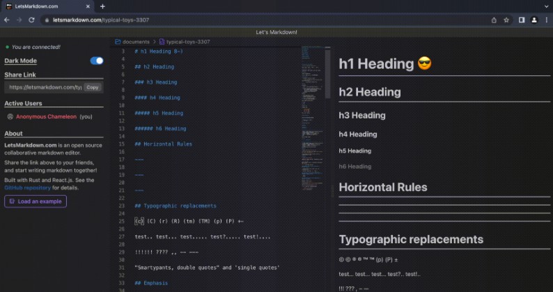 A fast, minimal web editor that makes markdown editing collaborative and accessible to everyone built with modern frontend techniques for responsive and reusable UI.