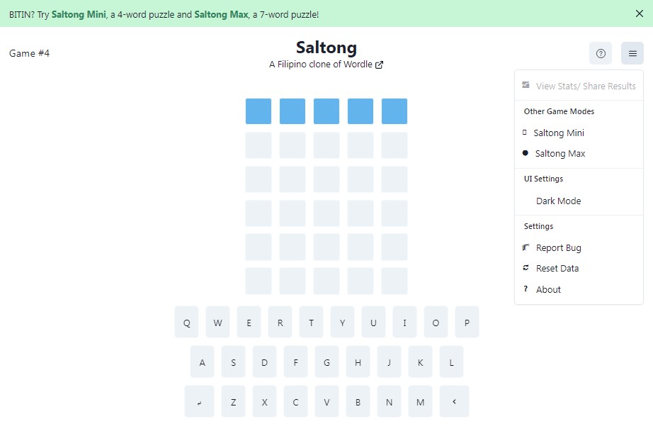 A filipino clone of wordle built using react.js built with modern frontend techniques for responsive and reusable UI.