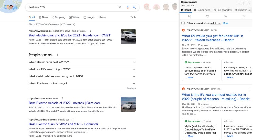 A hypersearch: enhances search with fast previews, trusted sources, muting and filters with useful perspectives built with modern frontend techniques for responsive and reusable UI.