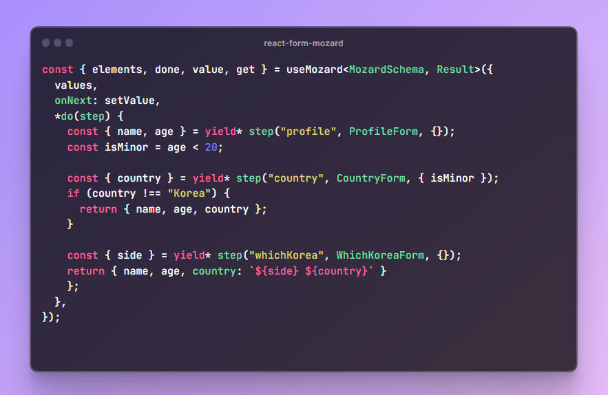 A compose multiple forms into a single form wizard using a monadic approach built with modern frontend techniques for responsive and reusable UI.
