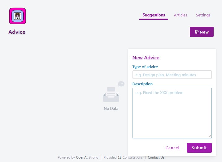 A giveadvice - ai advice generator that aims to explore the capabilities of openai's gpt-3 api built with modern frontend techniques for responsive and reusable UI.