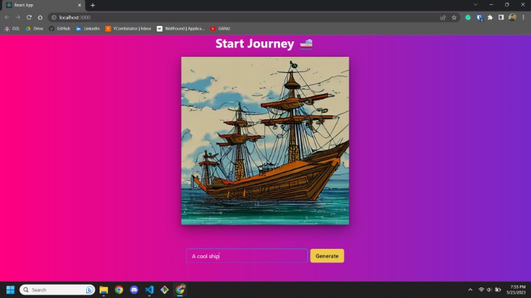 A image generation wtih stable diffusion in pytorch, hugging and huggingface built with modern frontend techniques for responsive and reusable UI.