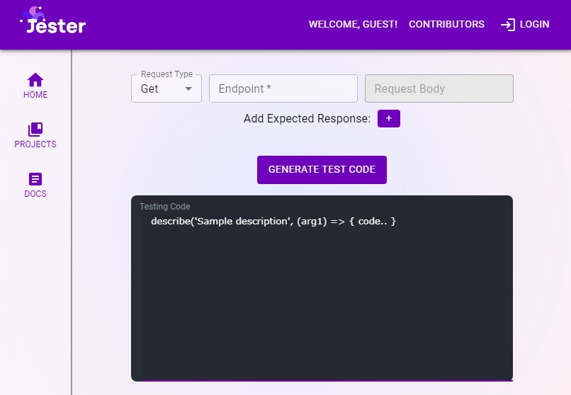 A jester - code generator for integration tests built with modern frontend techniques for responsive and reusable UI.