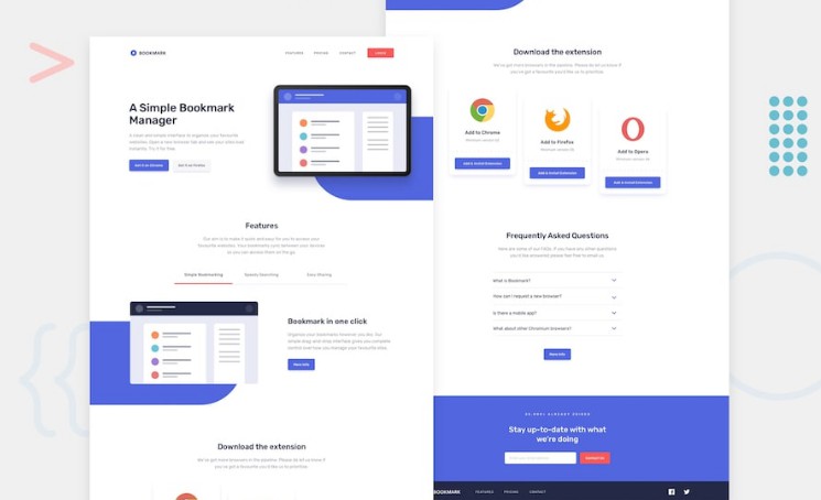 A landing page in react js using styled components built with modern frontend techniques for responsive and reusable UI.