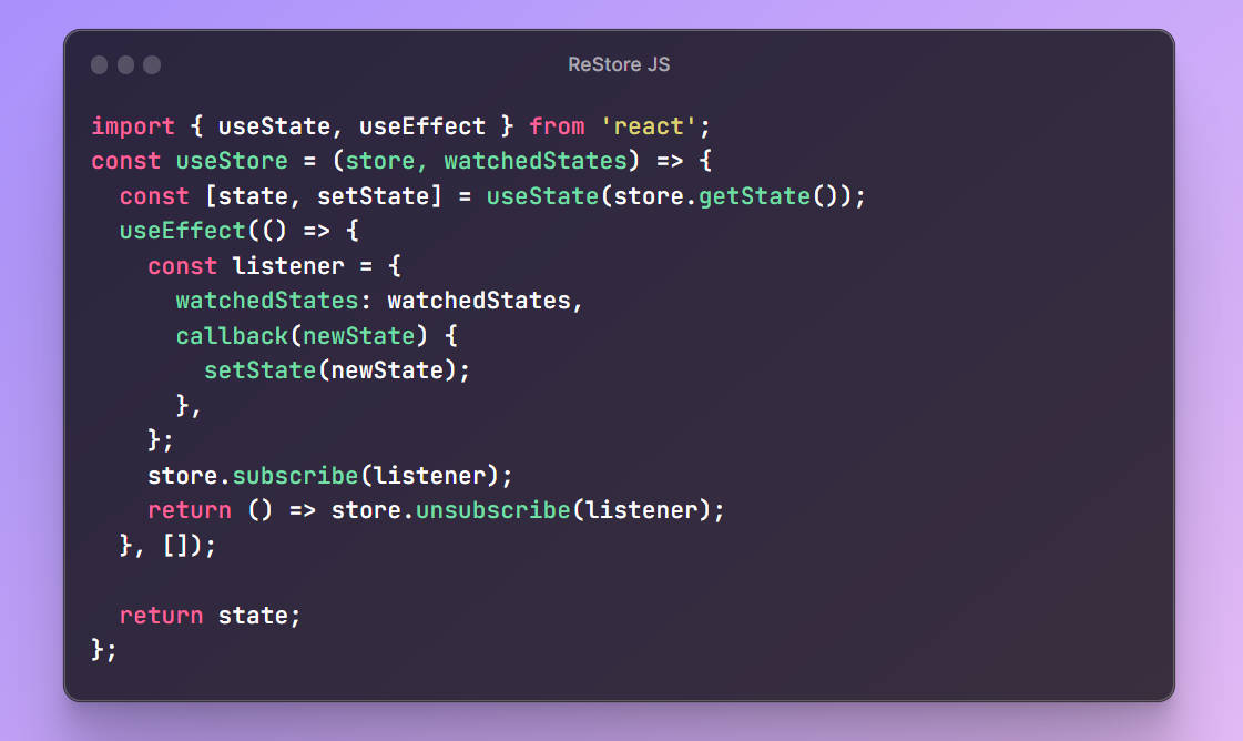 A a lightweight and simple state management library for javascript built with modern frontend techniques for responsive and reusable UI.