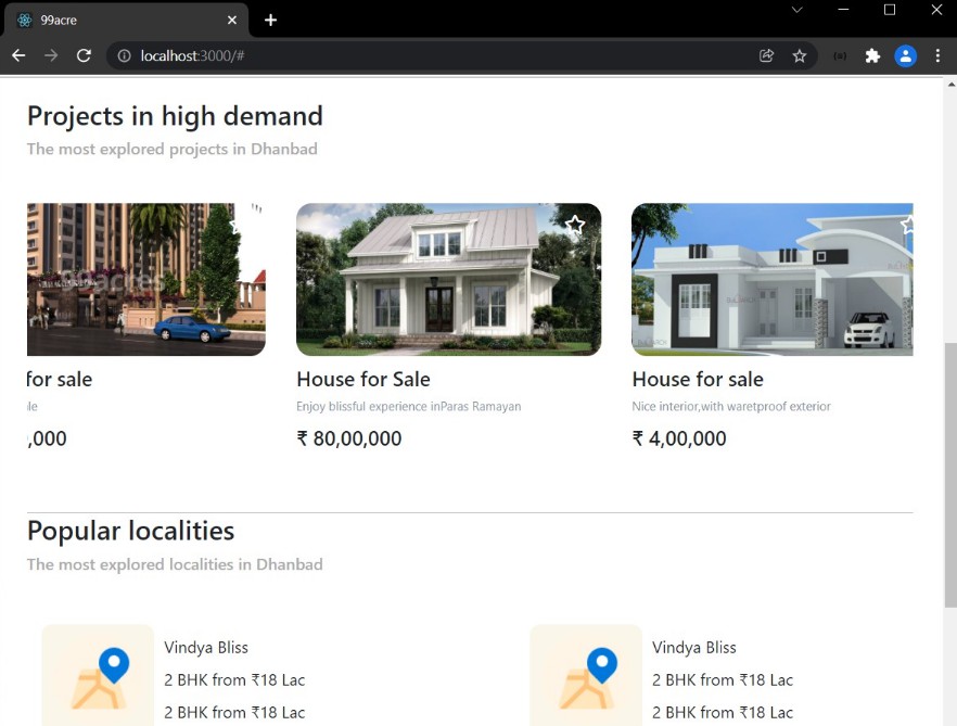 A 99-acre clone api integration create with react built with modern frontend techniques for responsive and reusable UI.