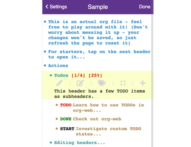 A org-mode on the web, built with react, synced with dropbox and google drive built with modern frontend techniques for responsive and reusable UI.