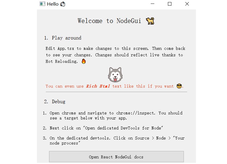 A react based nodegui vite starter template built with modern frontend techniques for responsive and reusable UI.