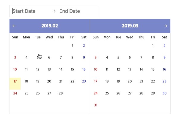 A react datepicker & rangedatepicker & timepicker component built with modern frontend techniques for responsive and reusable UI.