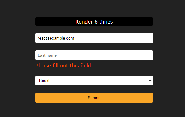 A react hooks for forms state and validation built with modern frontend techniques for responsive and reusable UI.