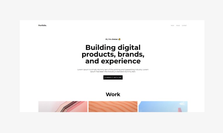 A a free,beautiful and modern react portfolio template for developers built with modern frontend techniques for responsive and reusable UI.