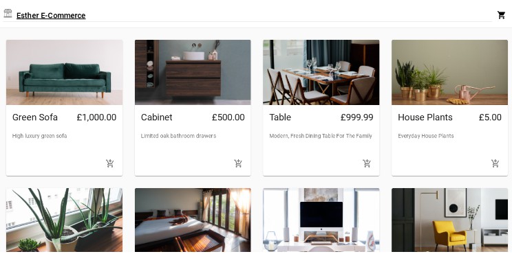 A a fully functional react e-commerce website which displays the items and shows shipping information built with modern frontend techniques for responsive and reusable UI.