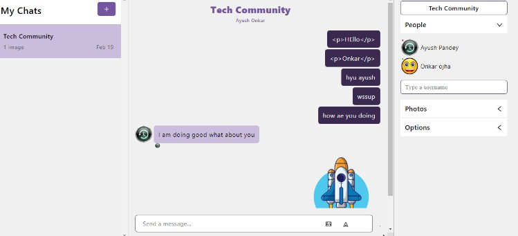 A a fully responsive chat application using react js and socket io built with modern frontend techniques for responsive and reusable UI.