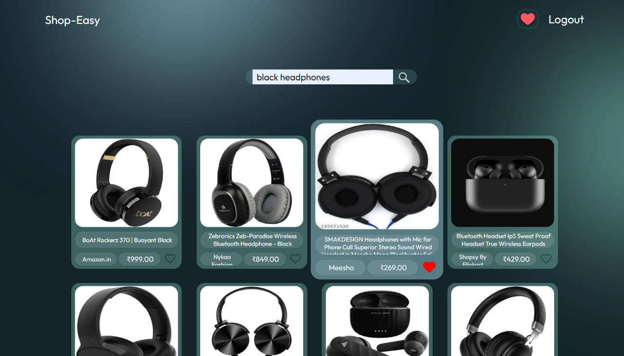 A a fully responsive website where a user can search for a product built with modern frontend techniques for responsive and reusable UI.