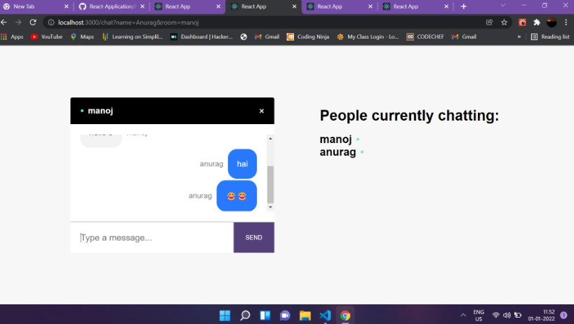 A the real time chat application for chatting uisng socket.io built with modern frontend techniques for responsive and reusable UI.
