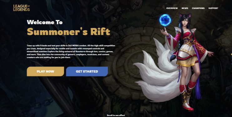 A a game landing page built with react and vite built with modern frontend techniques for responsive and reusable UI.