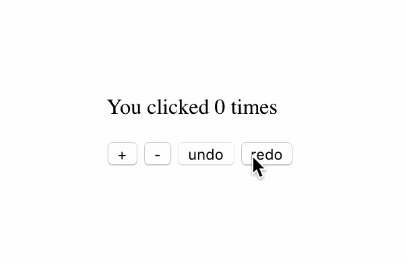 A undo/redo functionality with react hooks built with modern frontend techniques for responsive and reusable UI.