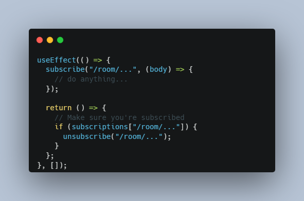 A a hook for simple use of stompjs in react npm built with modern frontend techniques for responsive and reusable UI.
