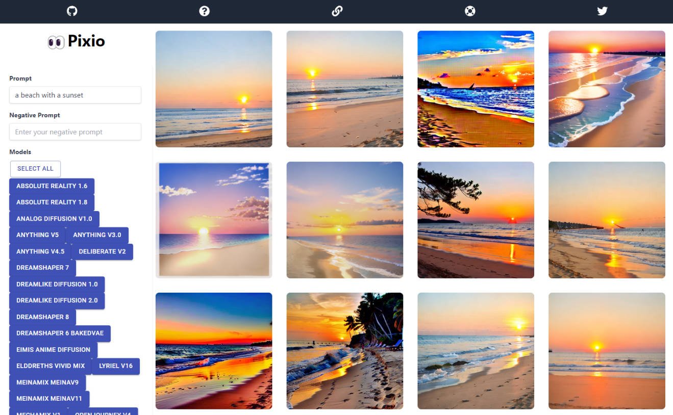 A a web application that generates stable images based on user prompts using various ai models built with modern frontend techniques for responsive and reusable UI.