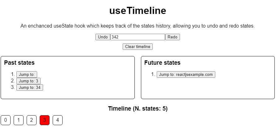 A an enchanced usestate hook which keeps track of the states history, allowing you to undo and redo states built with modern frontend techniques for responsive and reusable UI.