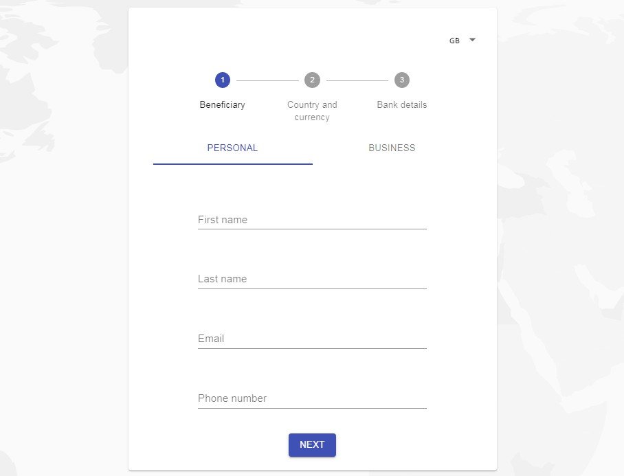 A a react component for collecting valid bank details in any country and currency built with modern frontend techniques for responsive and reusable UI.