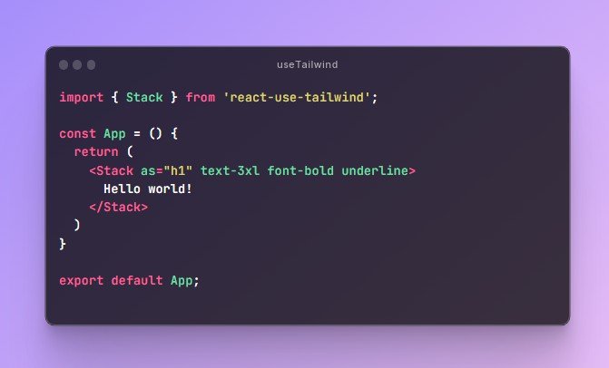 A a react hook for using tailwind classes as top level component attributes built with modern frontend techniques for responsive and reusable UI.